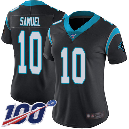 Carolina Panthers Limited Black Women Curtis Samuel Home Jersey NFL Football #10 100th Season Vapor Untouchable->women nfl jersey->Women Jersey